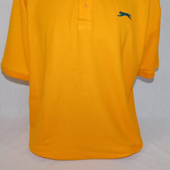Slazenger Mens 2XL / XXL Orange Green Panther Pique Short sleeve  Polo Shirt - Picture 3 of 10